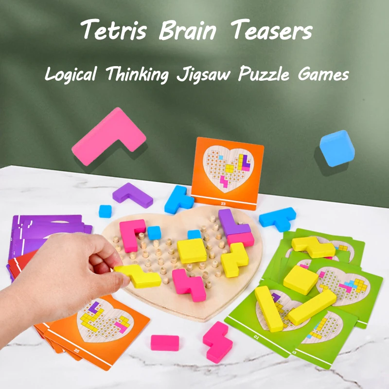 Kids 3D Creative Desktop Puzzle Game Fun Logic Tangram Geometry Shape Building Blocks Board Game Brain Teasers Educational Toys