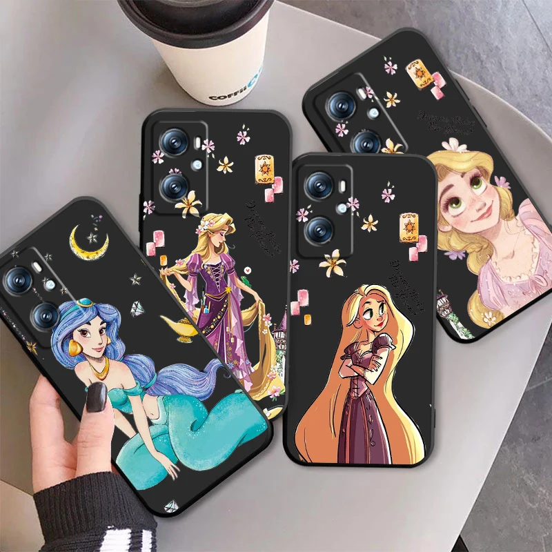 Princess Tangled Rapunzel For OPPO Find X6 X5 X3 A54S A5 A94 A16 A53S A57 A74 A72 A98 A78 A96 A9 5G Black Funda Phone Case