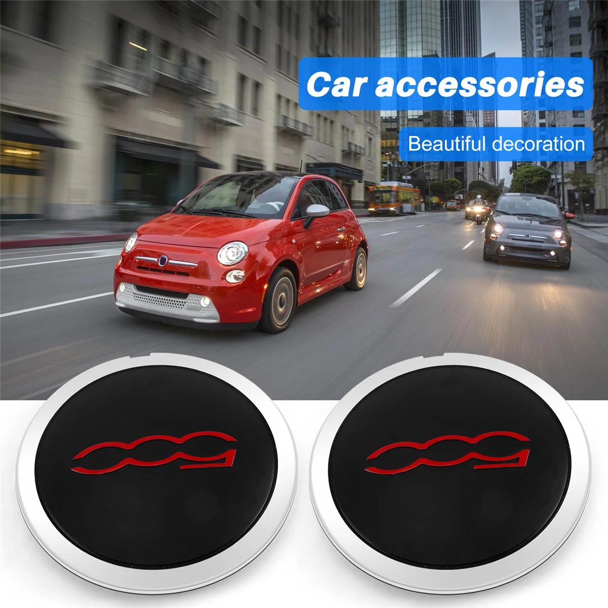 4 ชิ้น 133 มิลลิเมตร Hubcap สําหรับ Fiat 500 ล้อศูนย์ Hub Caps ชุด 68078419 เครื่องปรับอากาศ 68078421 ฝาครอบกันฝุ่น AC 51884863   สีแดง