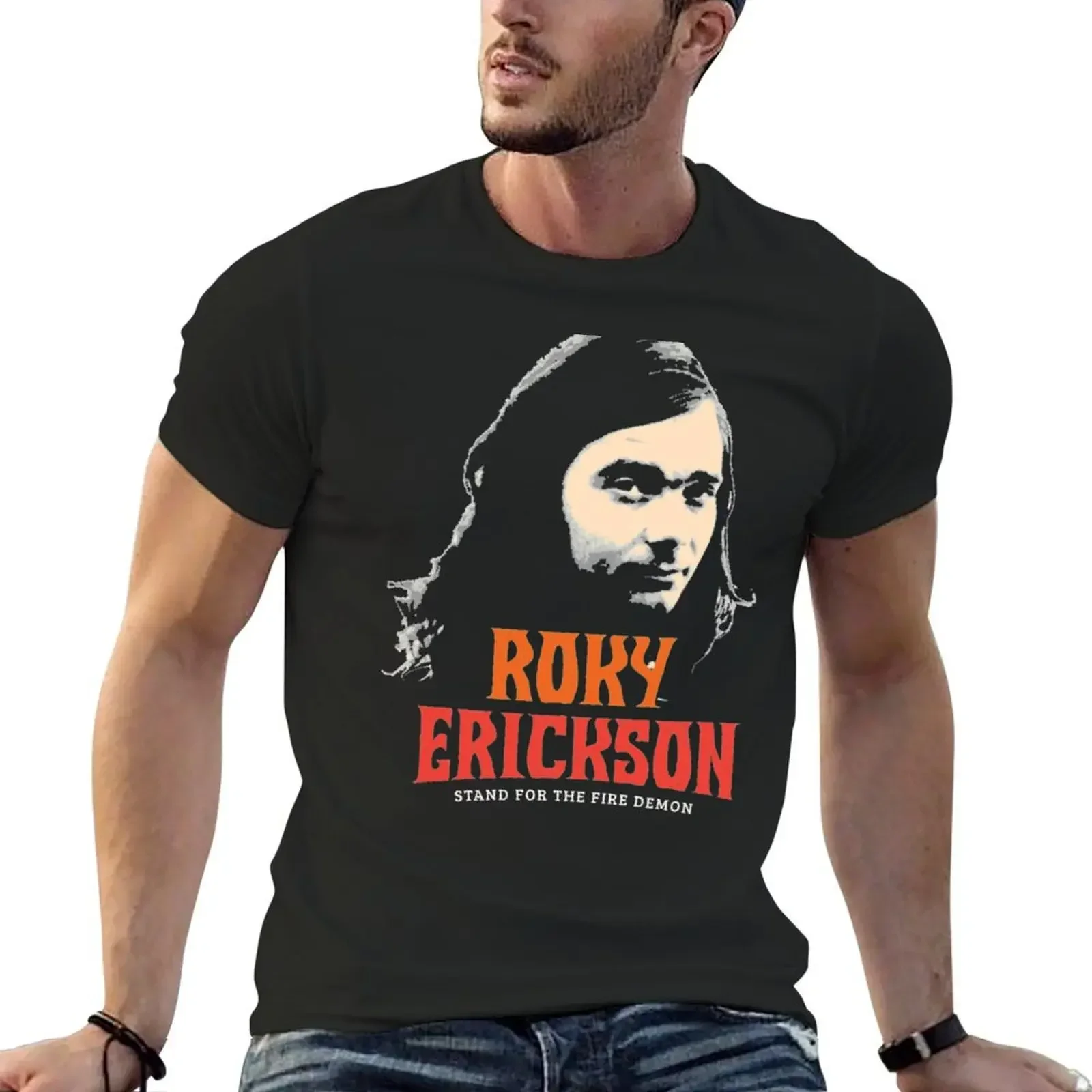 Roky Erickson Tri-blend T-shirt graphics kawaii clothes Short sleeve tee Men's clothing manga vintage anime clothes heavyweight