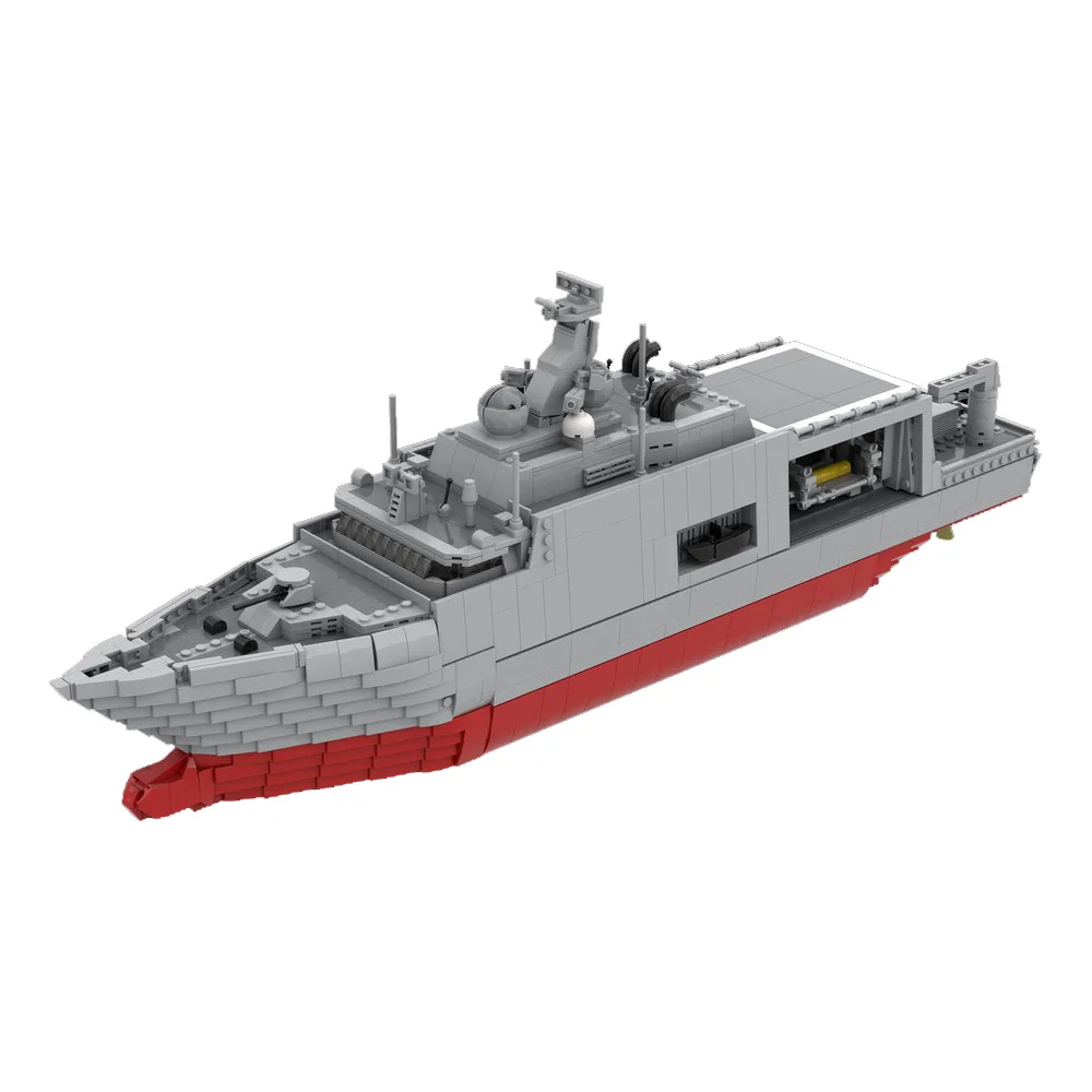 MOC Dutch Navy City Class Mine Countermeasures Vessel Building Blocks Model Navy Warships Bricks Assembled Toys Children Gifts