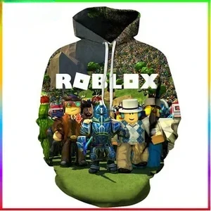 Jogo de desenhos animados Camisola com capuz infantil, pulôver casual esportivo, camisola simples de casal, presente de aniversário ROBLOX Fashion 12 principais vendas blusa do roblox - №4