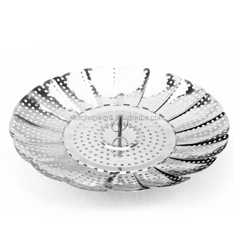 

9-Inch folding stainless steel vegetable food steamer