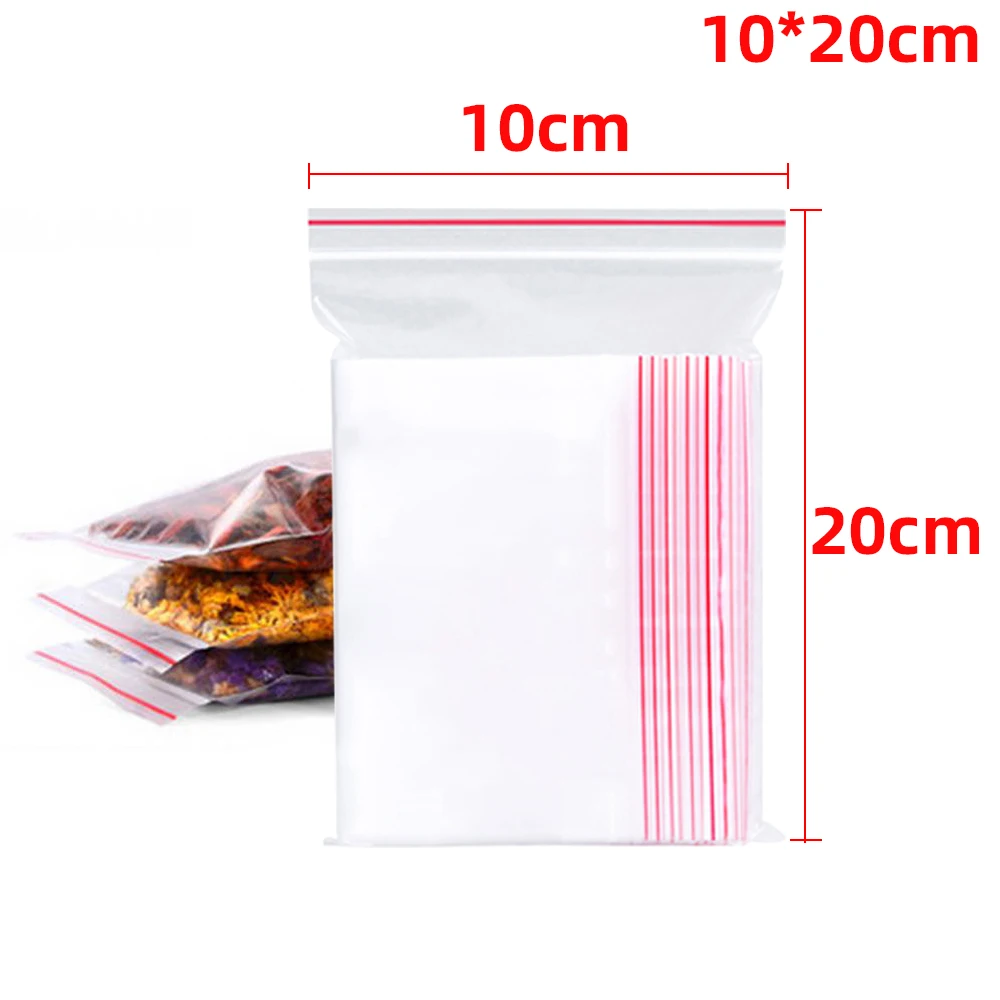 100-500PCS Hersluitbare Zip Lock Plastic Zakken Self Seal Clear Poly Bag Voedsel Opslag Pakket Zakjes Vacuüm verse Organiseren Zak