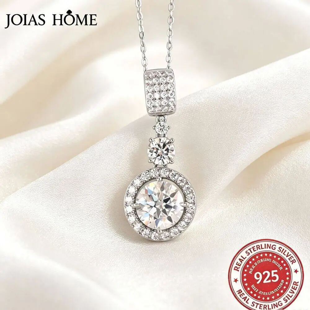 JH 5Ct Pendant Necklace With GRA Certified Blue-Green Pink Circular Shape D Color Vvs Moissanite Jewelry Gift