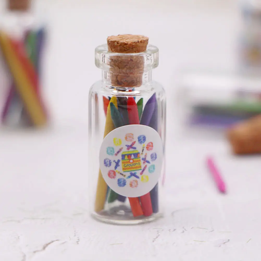 

2 набора декоративных мини-карандашей: свежие цвета, гладкие линии, простой элегантный дизайн в стеклянных флаконах для миниатюрного домашнего декора