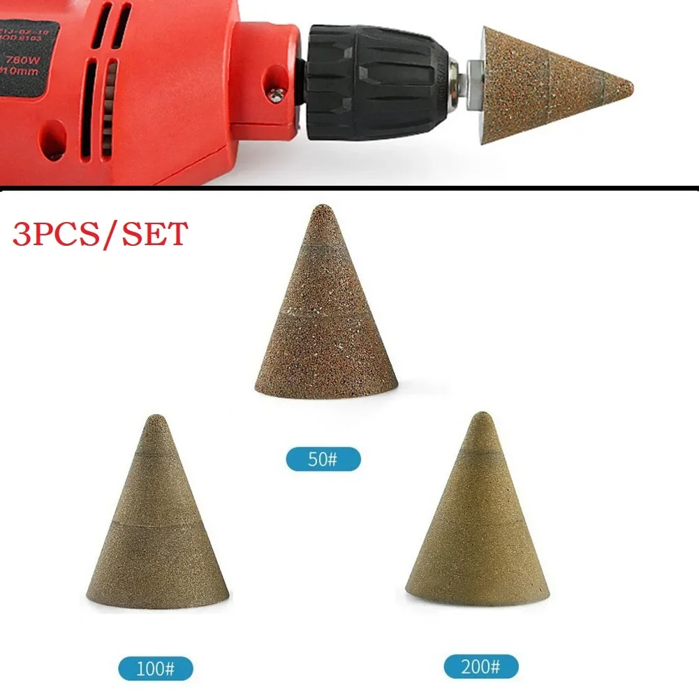 

3 шт., конический алмазный шлифовальный круг с резьбой M10, 50/100/200, сетка для угловой шлифовальной машины типа 100, шлифовка для снятия фасок, финишные камни
