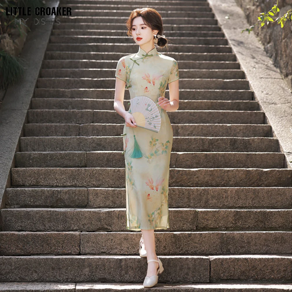 Qipao-Meias Vestíveis Diárias de Verão Juvenil Feminina, Exame de Entrada Universitária, Novo, Estilo Chinês, Melhorado, 2023