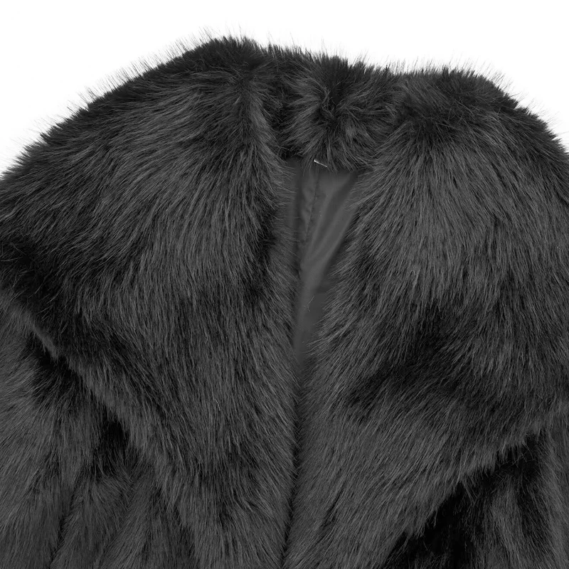 TRAF 2024 Women\'s Fur Coat Black Fluffy Jacket Autumn Winter Faux Fur Coat Plush Outerwears White Red Gray Warm Cropped Jacket