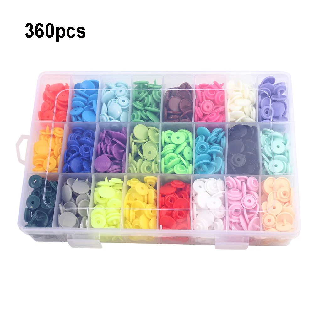 360 Sets T5 Plastic Snap Button with Snaps Pliers Tool Kit & Organizer Containers,Easy Replacing Snaps,DIY Family Tailor