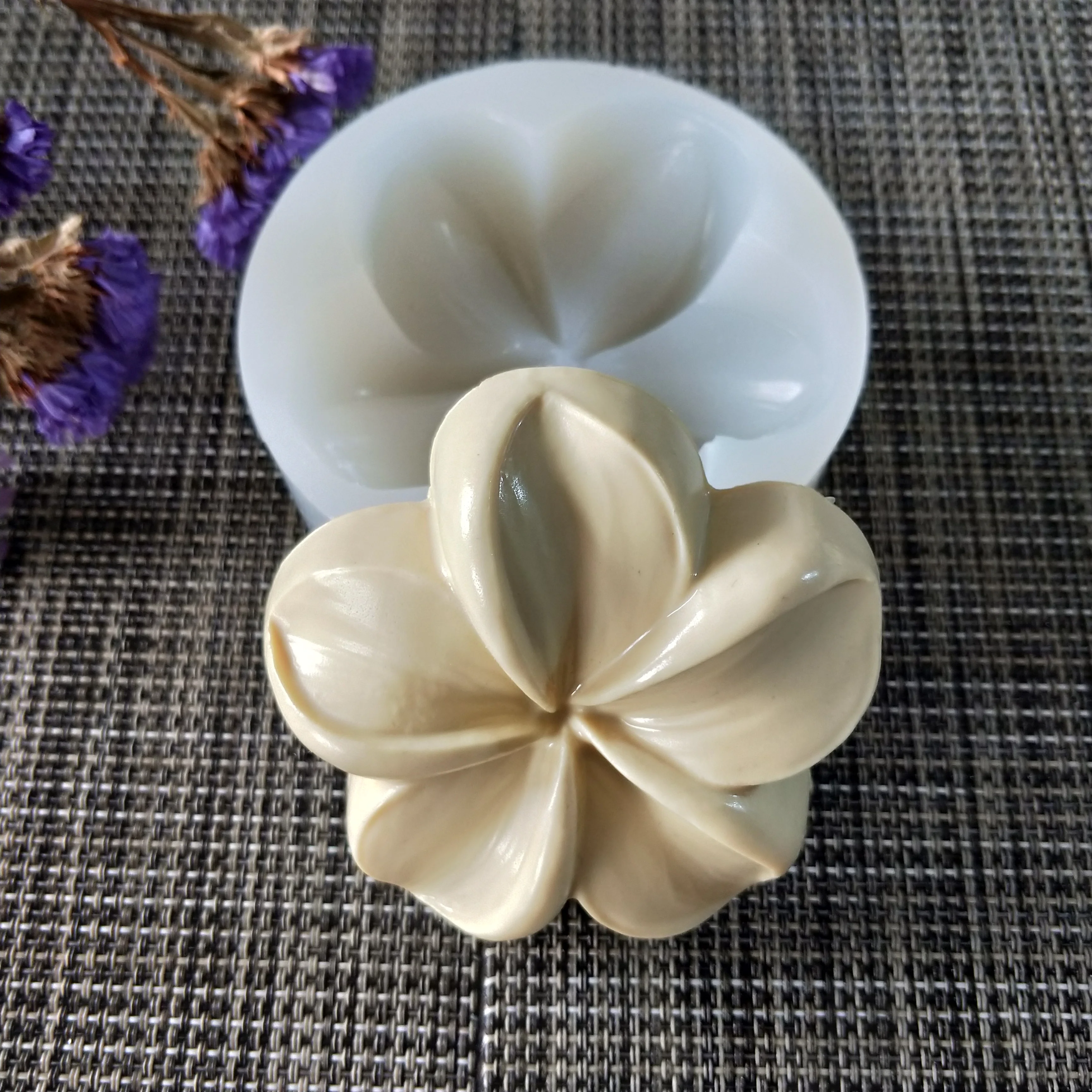 HC0119 PRZY Mold Silicone Soap Mould Flower Plumeria Flowers Handmade Soap Making Molds Candle Mold Silicone Resin Clay Mold