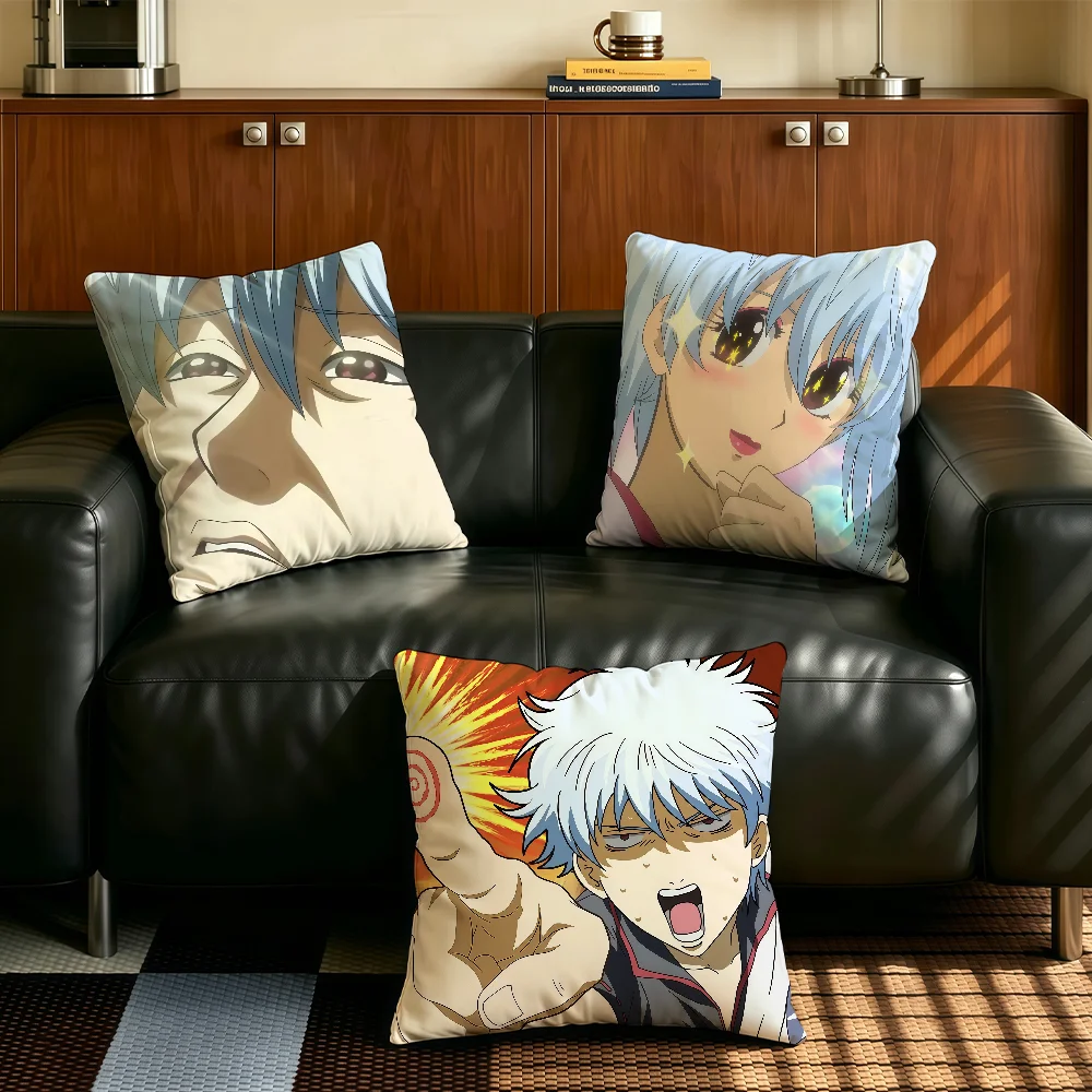 Funny anime G-Gintama cushion cover Comfortable Decorative For Bedroom Living room Dormitory Picnic and Holiday Decoration