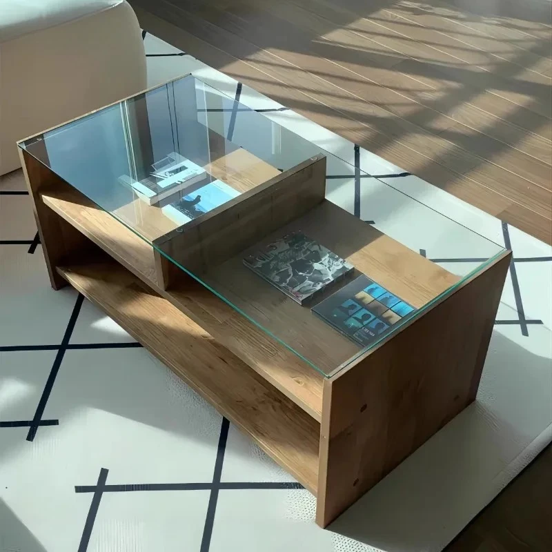 

m Скандинавские ретро-столы для кафе, современный стиль, креативные двухслойные журнальные столики, деревянная мебель для кафе с выдвижным ящиком m