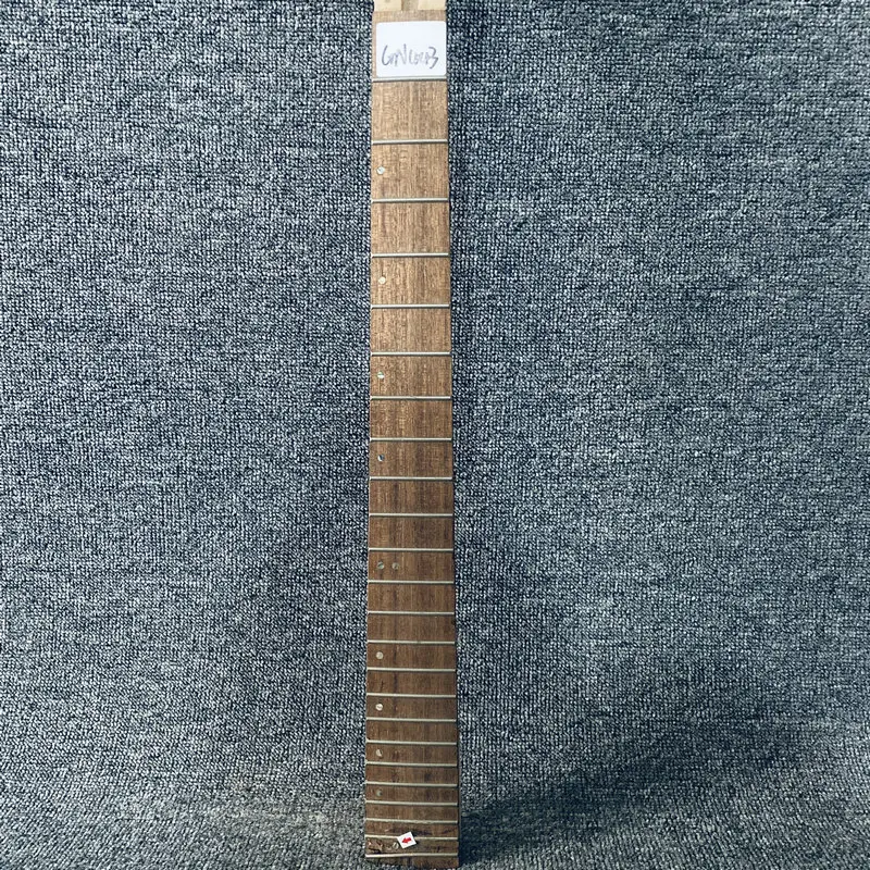 GN443 Damaged Fret and Fingerboard Unfinished Electric Guitar Neck 24 Frets Surface Dirty Right Hand for DIY Replacement