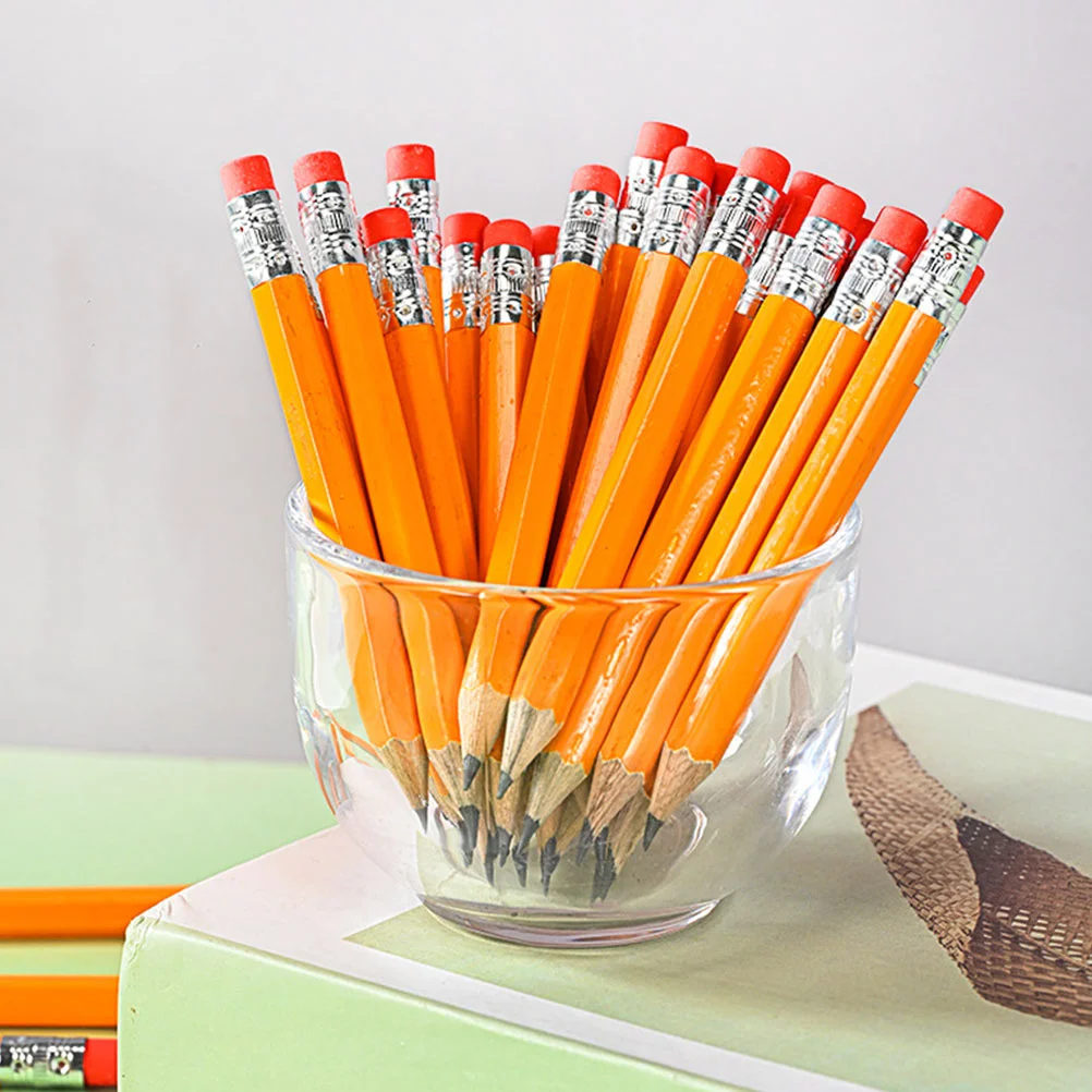 72Pcs Compact Pencils Wooden Pencils with Erasers Mini Golf Pencils Pocket Wood Pencils Small Short Pencils Golf Pencils Multi-U