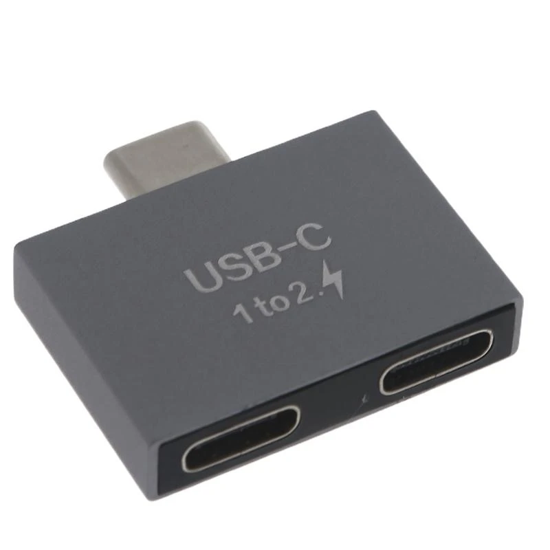 Tamanho compacto usb c macho para duplo usb c fêmea divisor para tipo c cabo de dados metal para escudo usb c divisor convte ferramenta