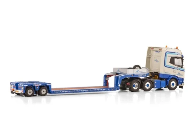 Alloy Model Toy Gift WSI 1:50 Scale DAF XG+ 6X2 Axle Low Board Trailer Transport Truck Vehicle Diecast Toy Model 01-4175