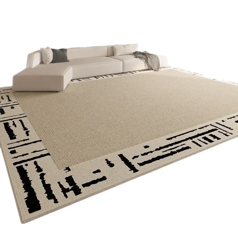 Soft Shaggy Cream Living Room Rug Non-Slip Backing Stain-Resistant Easy Clean Large Area Carpet for Sofa Bedside