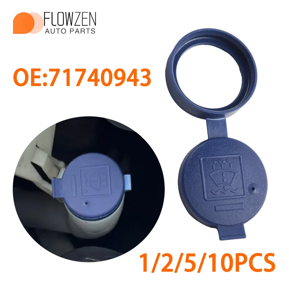 Car Windshield Wiper Washer Fluid Reservoir Tank Cap Applicable for Fiat 500 Punto Bravo Doblo 71740943 Accessories