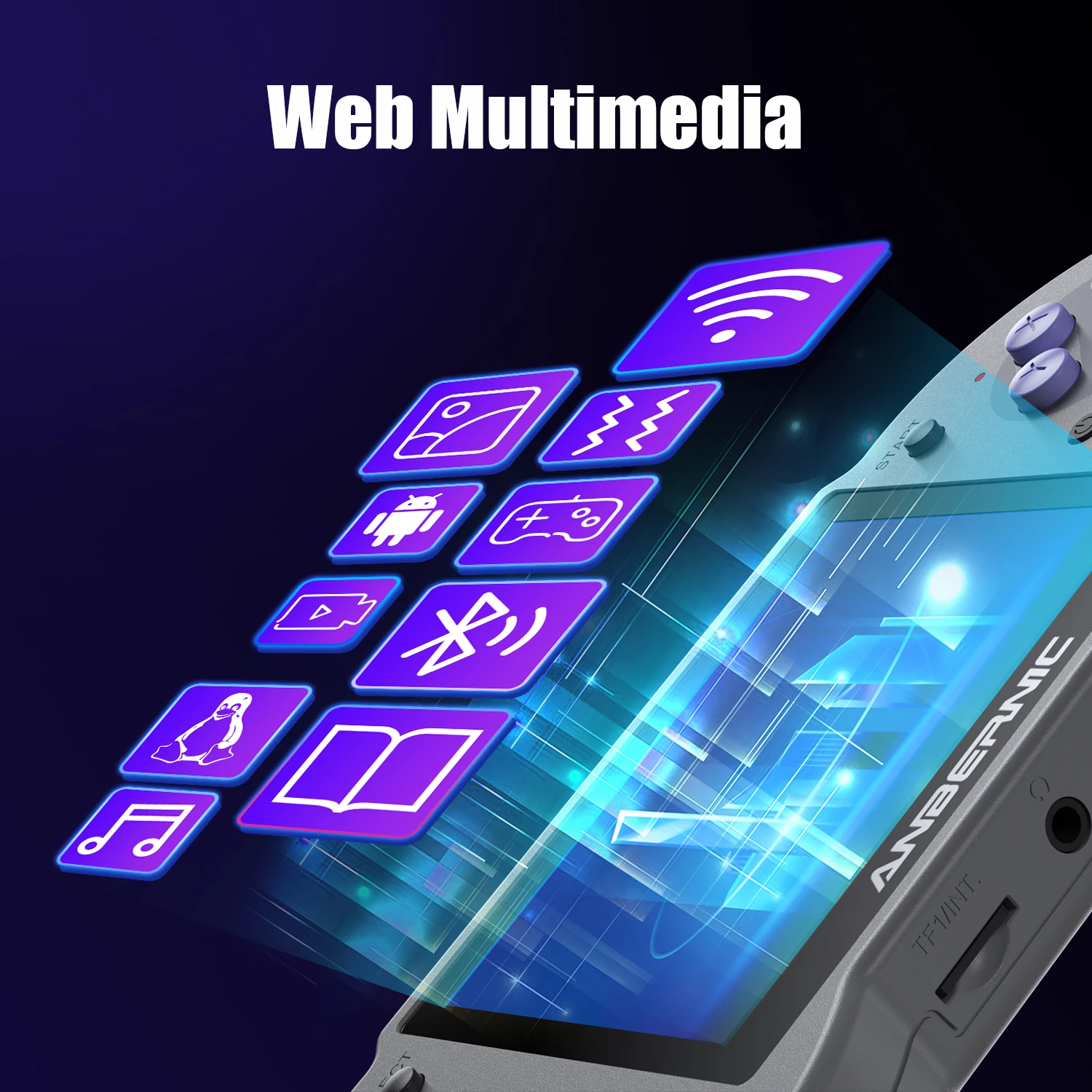 Anbernic RG353P وحدة تحكم ألعاب محمولة تدعم 5G WiFi 4.2 بلوتوث نظام التشغيل المزدوج أندرويد 11 نظام لينكس RK3566 رقاقة 64G 4452 ألعاب