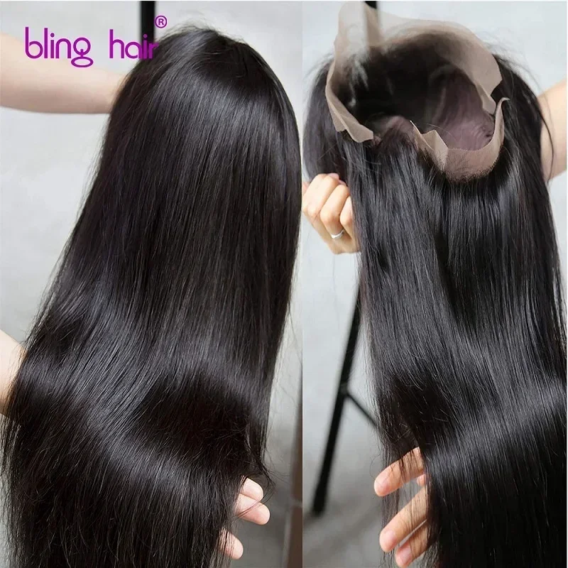 13x4 13x6 HD Transparent Lace Front Human Bling Hair Wigs For Women Pre Plucked Brazilian 36 30in Straight 4X4 Lace Closure Wigs