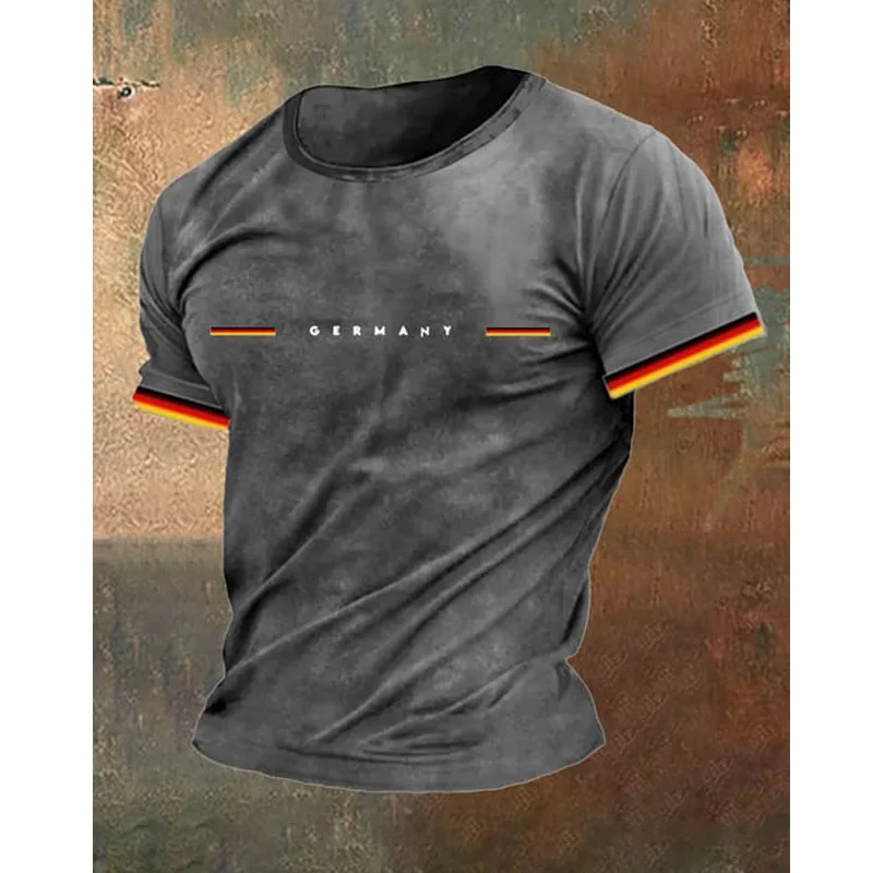 Leisure Team Event Anniversary Letter Printed Men's T-shirt