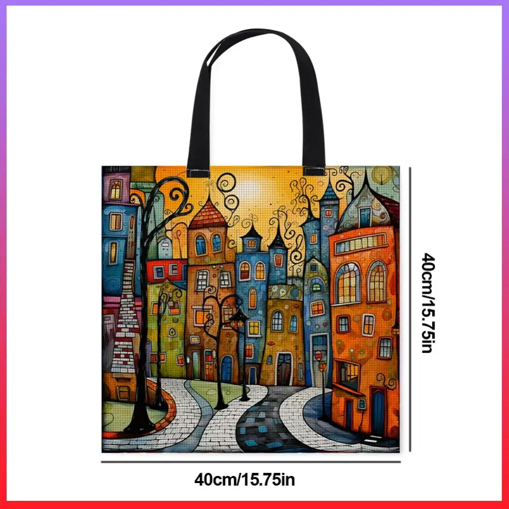 

Набор для вышивания 11CT «Красочные здания», персонализированная сумка, набор для вышивки крестиком, холщовая сумка, ручная вышивка крестиком, подарок для друзей