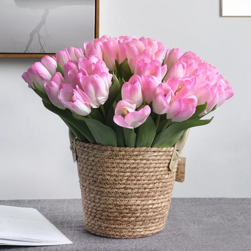 7pcs/set 35CM Artificial Tulip Bouquet for Home Decoration Photography Props Artificial Flowers Wedding Home Decor