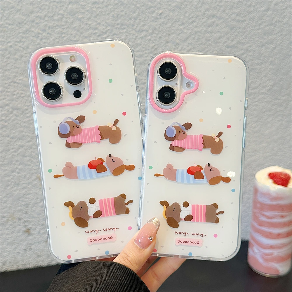 

Чехол для телефона Cute Tee Dogs iPhone4 5 Pro Max, защитный жесткий чехол для телефона ell 3 для женщин, защита от падения 6, 6 Pro max, 3 Pro max Per...