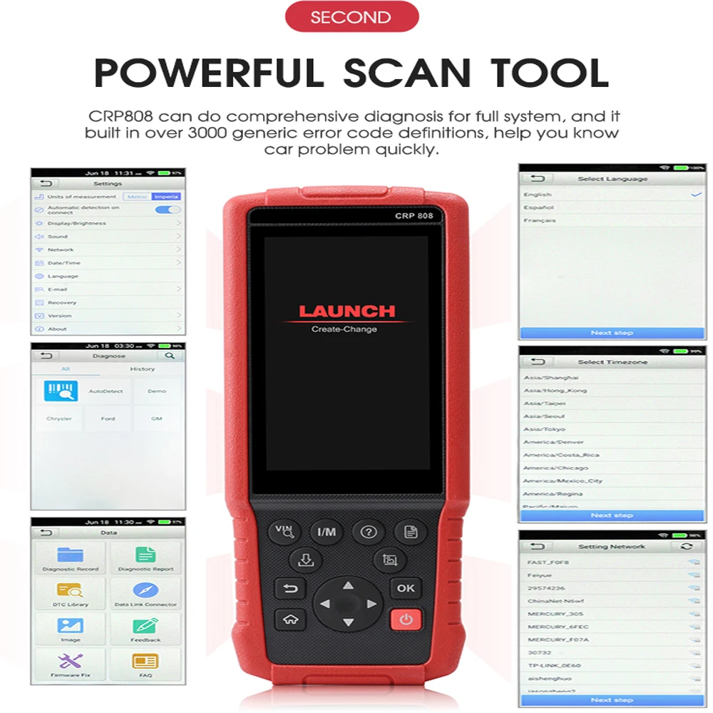 Launch X431CRP808 Multi-language OBD Diagnostic Tool Scanner Supports Handheld Reading Automobile Engine Transmission Repair