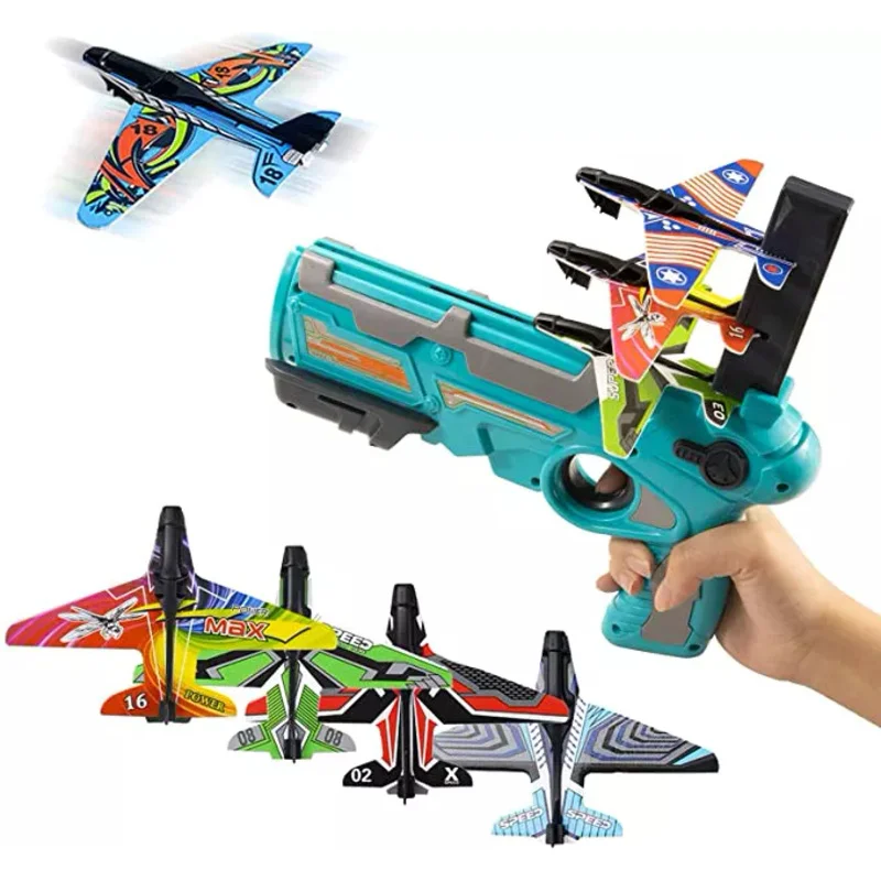 Lanceur d'avion catapulte pour enfants, jouets de duel de odor, mousse de vol agitée, avion de tir en plein air foetal pour garçons et filles