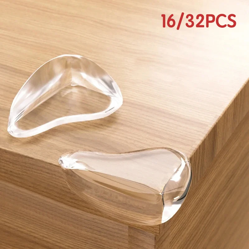 Protector de silicona de seguridad para bebés, cubierta de protección de borde de esquina de mesa, anticolisión, 16 piezas/32 piezas