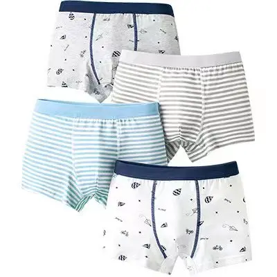 4 قطعة-أطفال سراويل بوكسر الأولاد ملابس داخلية قطنية الصيف خفيفة الوزن المضادة للميكروبات لا ركوب سلس الكرتون السروال