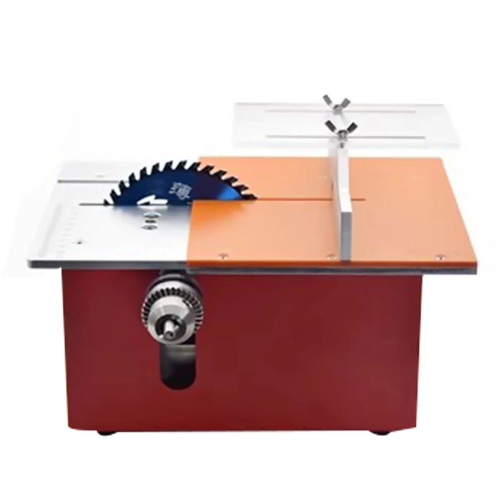 

Mini DIY Table Saw Handmade Woodworking Bench Saw Precision Model Crafts Liftable Electric Cutting Saw Set 9000RPM 360W T6