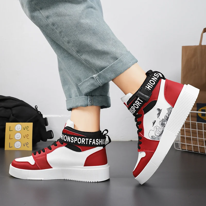 2023 New Anime Shoes Sneakers Men Vulcanized Shoes Fashion Hip Hop Sneakers for Men High Top Casual Shoes Basketball Shoes