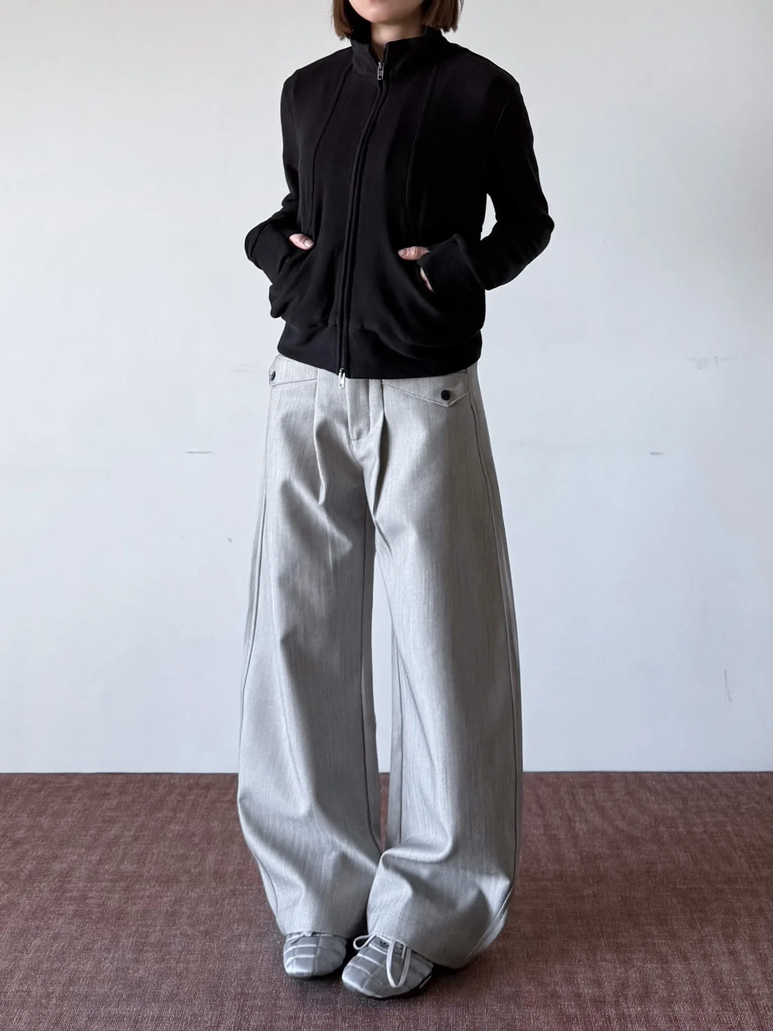 

Американские повседневные широкие брюки-кюлоты для женщин, свободного кроя, из смесового полиэстера, для повседневной носки