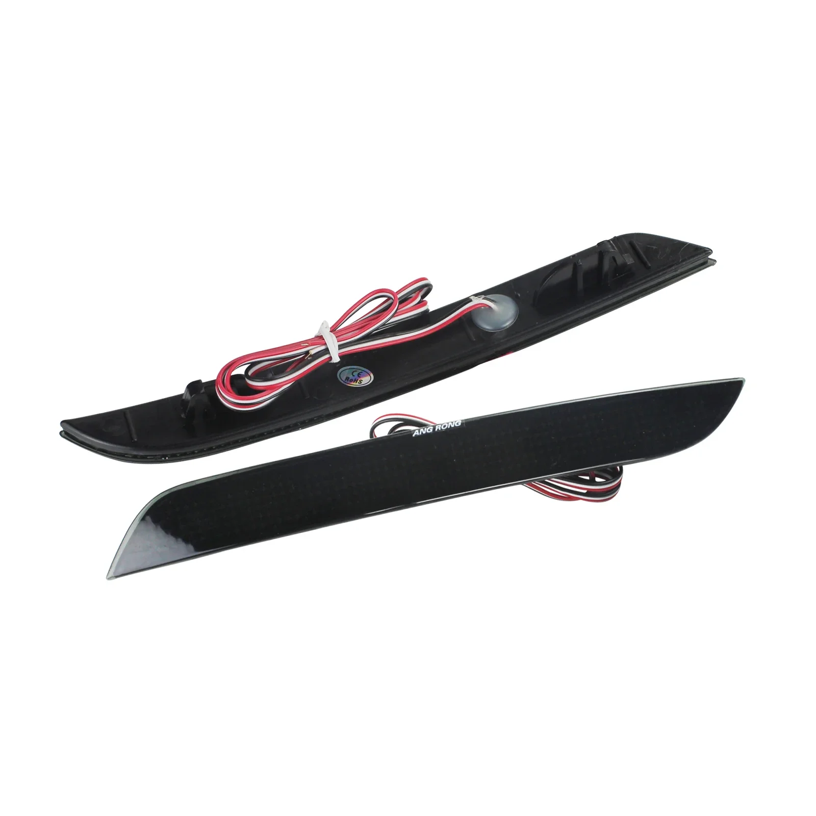 ANGRONG Black Lens LED Rear Bumper Reflector Brake Fog Light Lamps Red For BMW 3 Series F30 F31 F34 F35 Except M3 M4 M-Sport