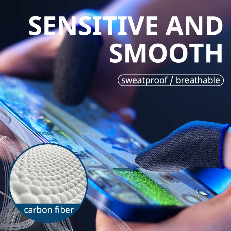 Luvas antiderrapantes da ponta do dedo do jogo móvel, antiderrapante, tela sensível ao toque, manga do dedo, respirável, para gamer, 40pcs