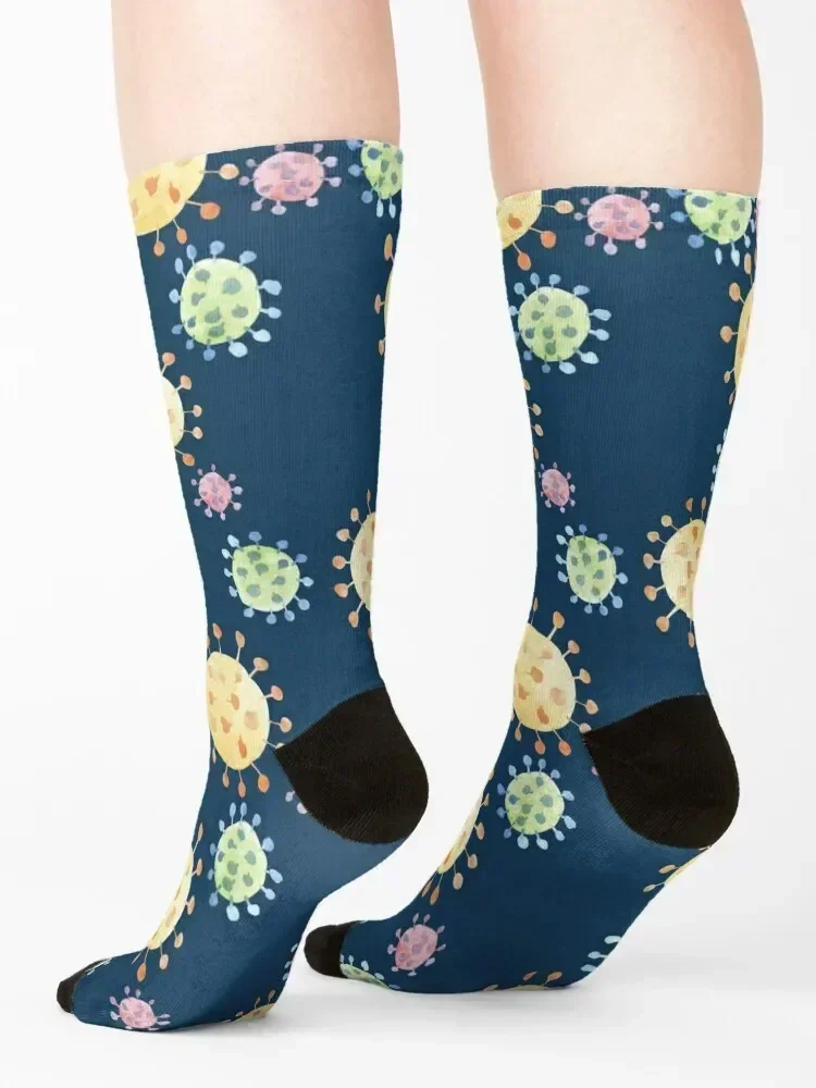 Watercolor Viruses Socks colored Christmas christmass gift football Socks For Man Women's
