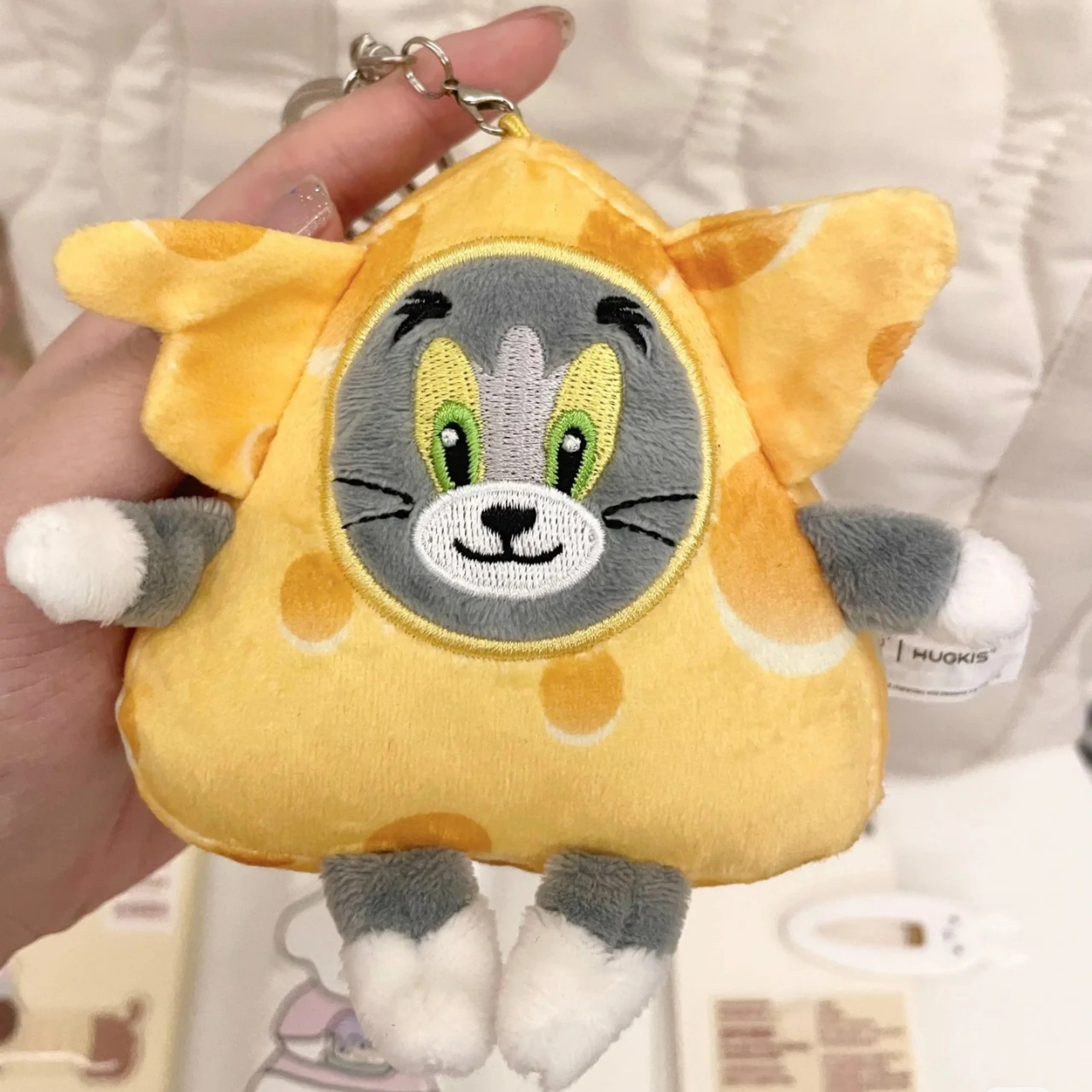 Cartoon Tom And Jerry Plush Key Ring Toy Anime Figure Cheese Accessories Backpack Handbag Pendant Doll Childrens Festival Gift