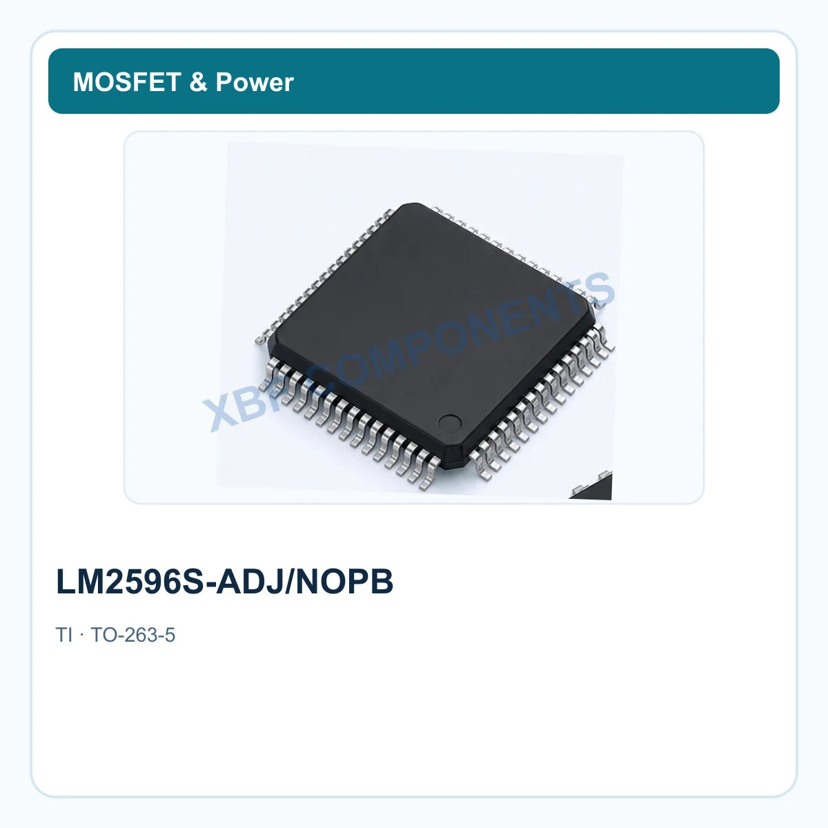 TI LM2596S-ADJ/NOPB Power Semiconductor Buck regulator, 4.5-40 V input, adjustable, 3 A, 150 kHz TO-263-5