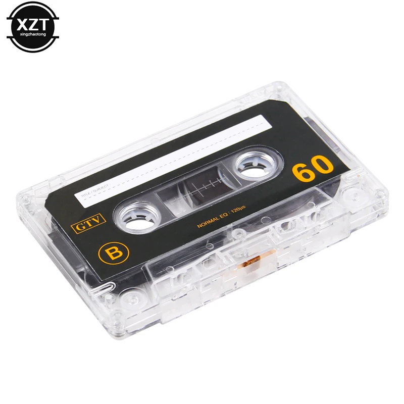 Reproductor de cinta en blanco de casete estándar, cinta vacía con grabación de cinta de Audio magnética de 60 minutos para reproductor de música de voz