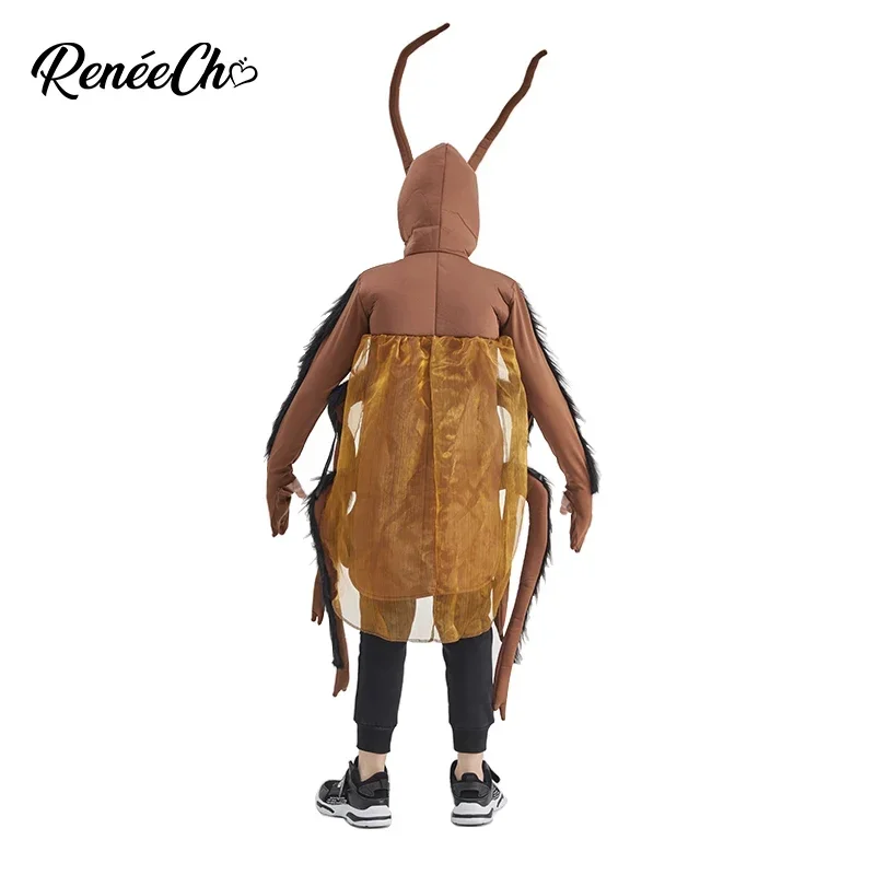 Reneecho Kids Kakkerlak Kostuum Halloween Kostuum Voor Jongens Insect Cosplay Grappige Dieren Cosplay Voor Purim