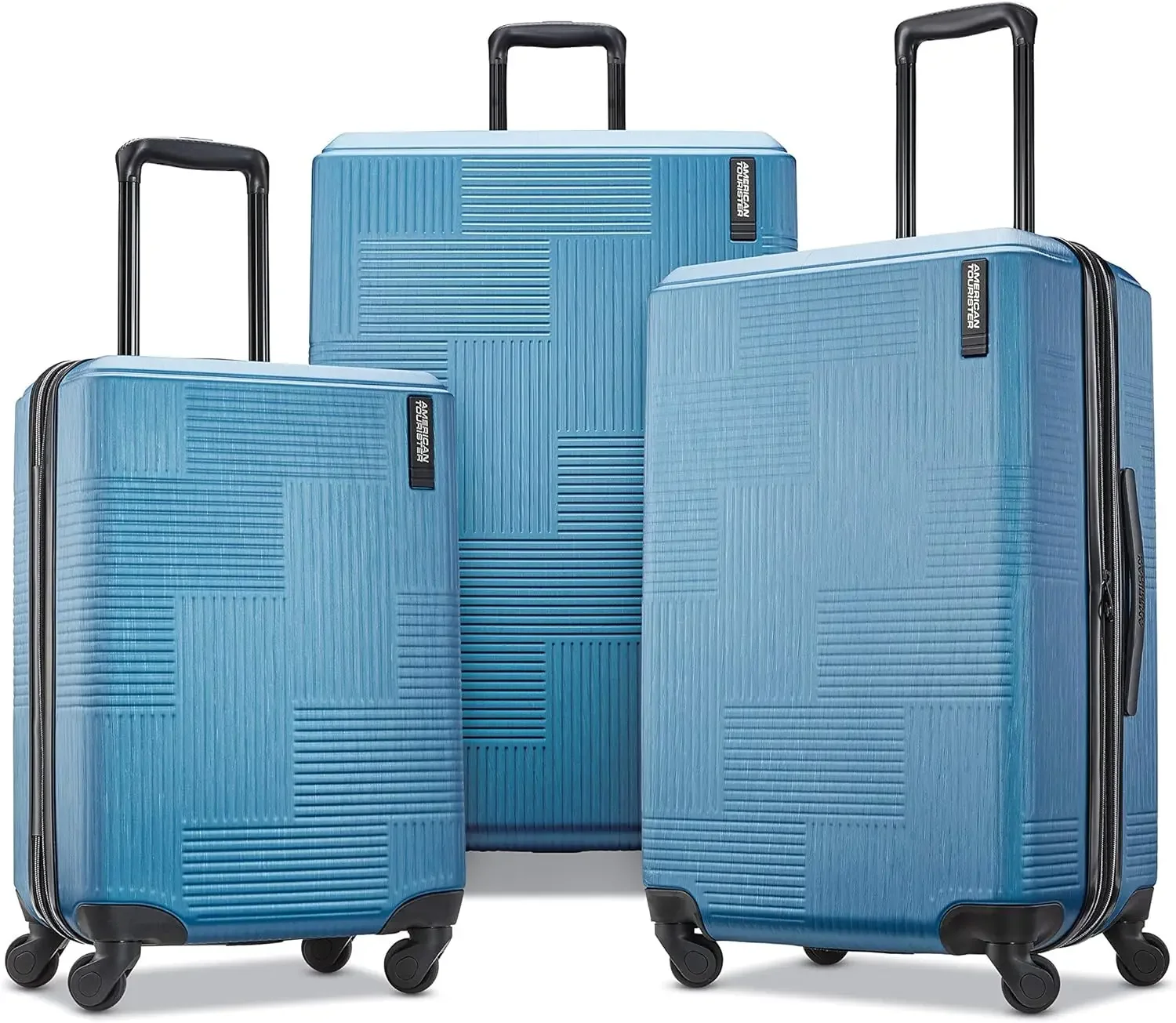 FOR American Tourister Stratum XLT Expandable Hardside Luggage with Spinner Wheels, Blue Spruce, 3-Piece Set (20/24/28)