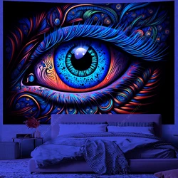 Cosmic Eye of God UV reactive tapestry Psychedelic hippie tapestry wall hanging used for aesthetic room wall decor Ceiling decor