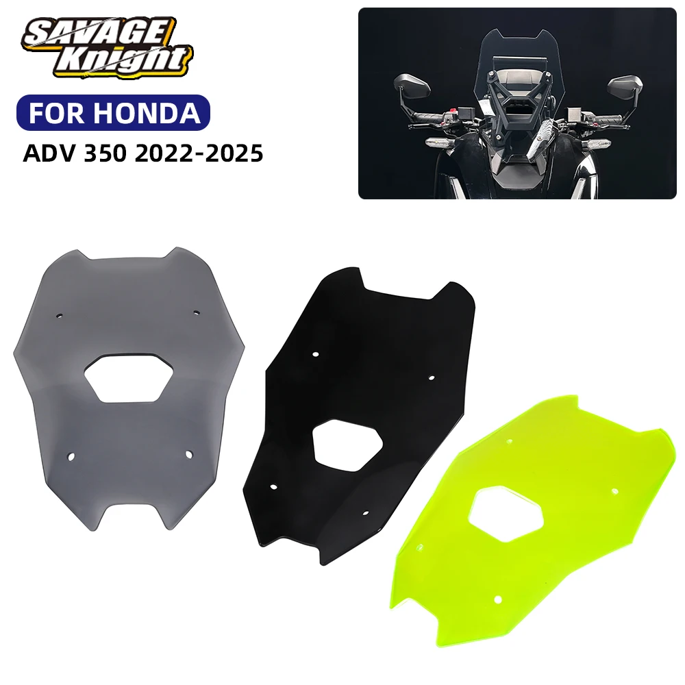 

Motorcycle Acrylic Windshield For Honda ADV 350 2022-2025 2024 ADV350 Windscreen Airflow Spoiler Wind Deflector Black Smoke