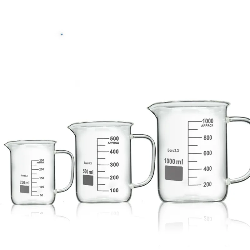 Hot Sale 50/100/150/250/500/1000ml Glass Measuring Cup With Handle Clear GraduatCup Heat-resistant Beaker Kitchen Baking Tools