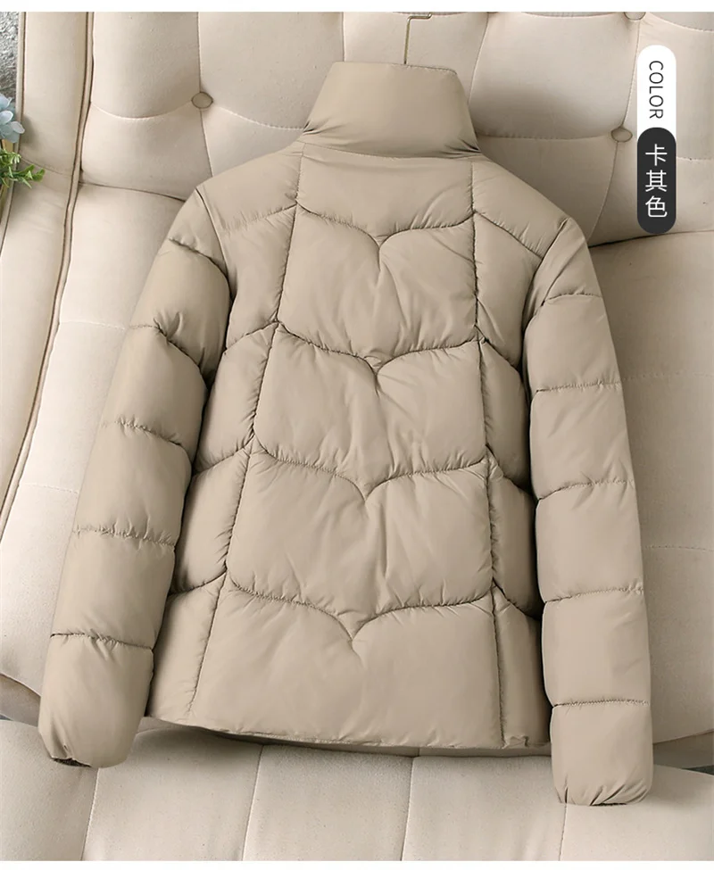 

2026 Winter Jackets Women Clothing Short Parka Warm Long Sleeve Zipper Streetwear Puffer Jacket Cotton Coat Chic Design Black