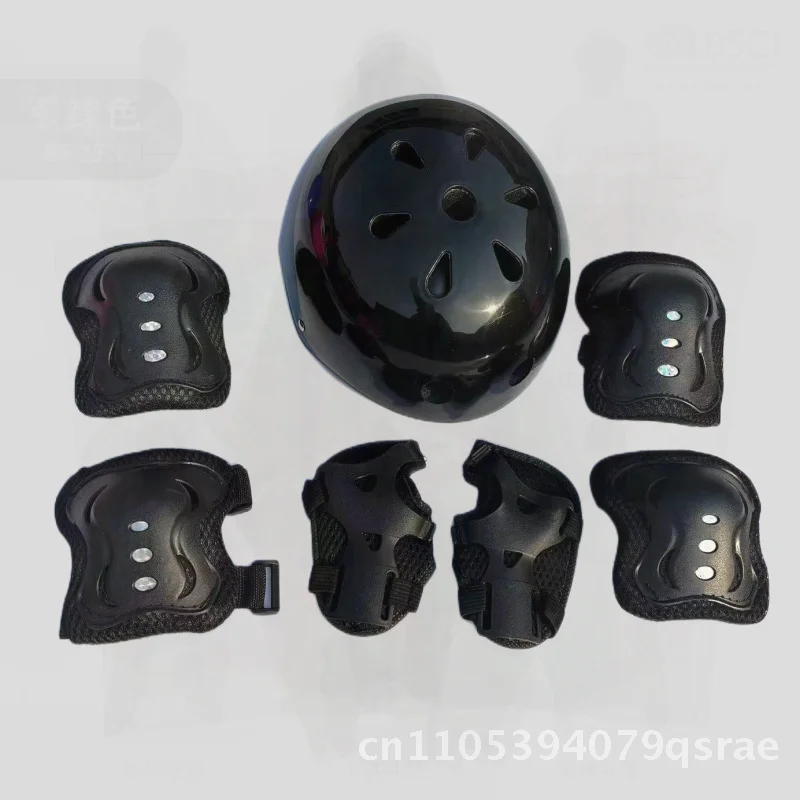 Children's Seven-Piece Skateboarding & Balance Car Riding Gear Set - Helmet Protectors Knee Elbow Wrist & Hand Guards in