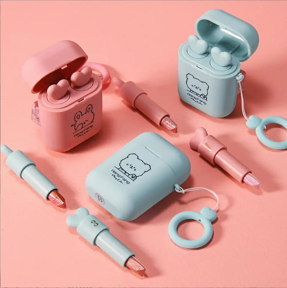 2 W 1 Dwukolorowy Gradientowy Aksamitny Cień w Sztyfcie Metaliczny Makijaż Oczu Długotrwały Pigment Brokatowy Zestaw Cieni do Powiek T2149